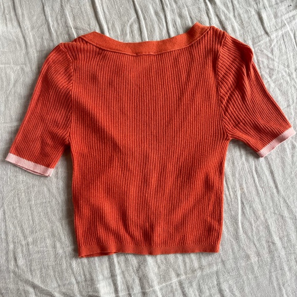Free People Orange Sweater Top Size XS - Picture 2 of 3